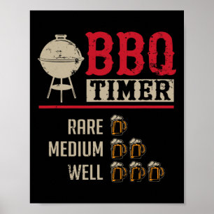 面白いBBQ肉料理タイマービールグリルシェフRbecu ポスター