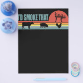 面白いBBQ Id バーベキューを燻製する レトロ チラシ (シングル)