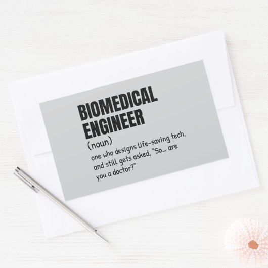 面白いBiomed定義ステッカー 長方形シール (封筒)