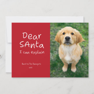 面白いDear Santa I Can Explain ペット写真 シーズンカード