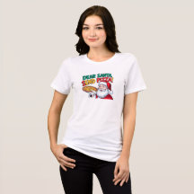 面白いDear Santa Send Pizzaトリブレンドシャツ