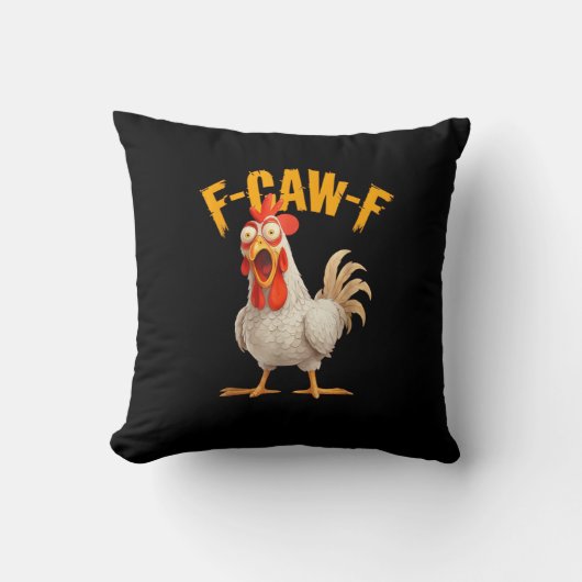 面白いF-Awk-FニワトリF-Caw-FおんどりパンレトロVi クッション (正面)