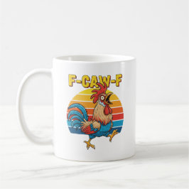 面白いF-Awk-FニワトリF-Caw-F雄鶏のダジャレレトロcl コーヒーマグカップ