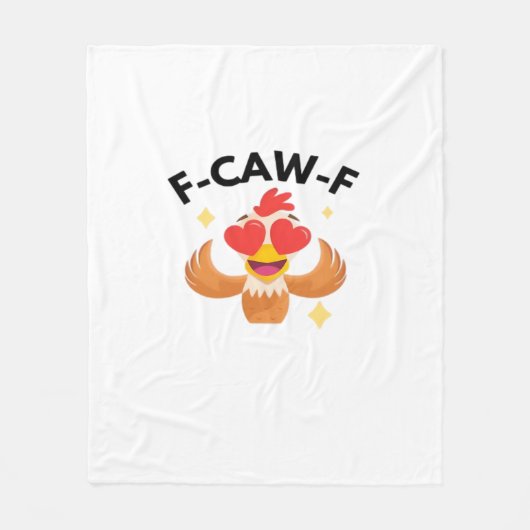 面白いF-Caw-Fクラシック フリースブランケット (正面)