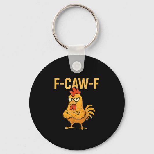 面白いF-Caw-FチキンF-Caw-Fチキン雄鶏ミーム キーホルダー (正面)