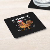 面白いF-Caw-F クリスマスチキンクラシック スクエアペーパーコースター (アングル)