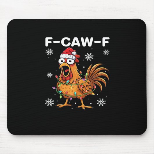 面白いF-Caw-F クリスマスチキンクラシック マウスパッド (正面)