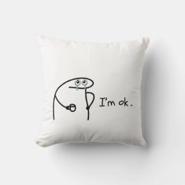 面白いFlork「私は大丈夫です」Tシャツ クッション
