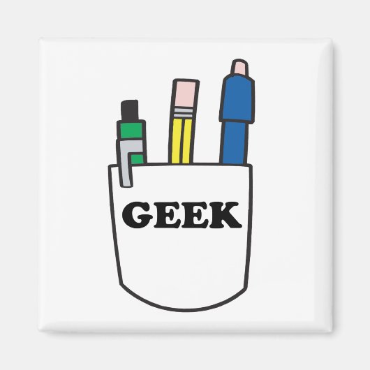 面白いGEEKポケットプロテクター マグネット (正面)