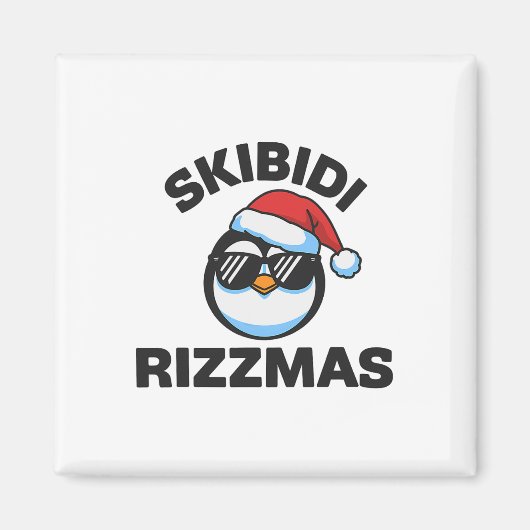 面白いGen Alphaスラング クリスマス ペンギン Skibidi Ri マグネット (正面)