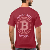 面白いHodl暗号通貨ビットコインロゴTシャツ Tシャツ (裏面)