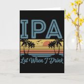 面白いIPA 大量に飲むとこうなる レトロな夕日 カード (黄色い花)