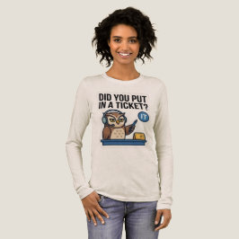 面白いITサポートフクロウ長袖チケットTシャツ トライブレンドTシャツ