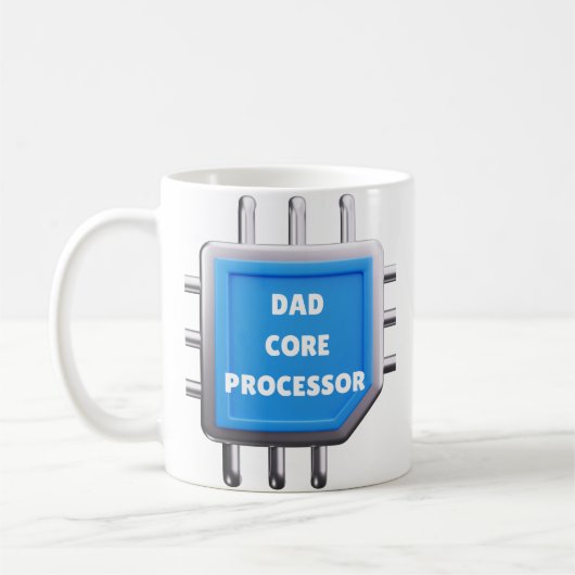 面白いITパパギフト Dad Core Processor コーヒーマグ コーヒーマグカップ (左)
