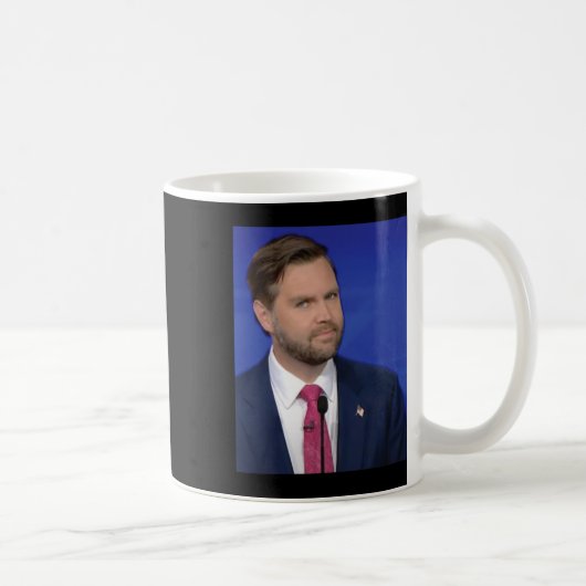 面白いJ.D.ヴァンス・ミーム副大統領の顔検出 コーヒーマグカップ (右)