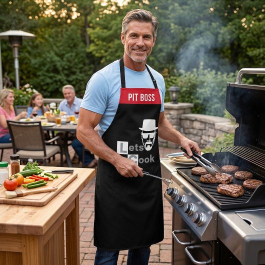 面白いLet's Cook BBQエプロン メンズグリルマスターギフト エプロン