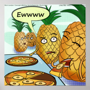 面白いLTCartoonsパイナップルピザ漫画 ポスター