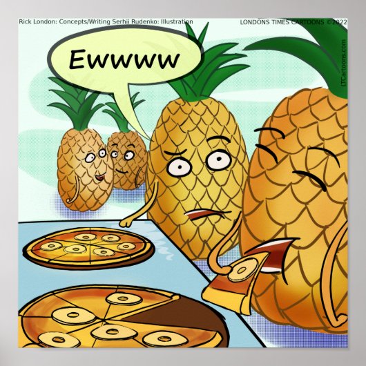 面白いLTCartoonsパイナップルピザ漫画 ポスター (正面)