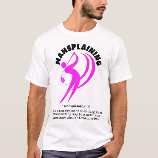 面白いMANSPLAINING ゴルフ Tシャツ (正面)