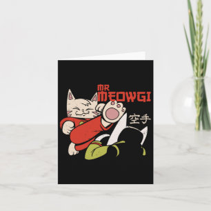 面白いMr+Meowgi空手猫デザイン メンズ レディース カード