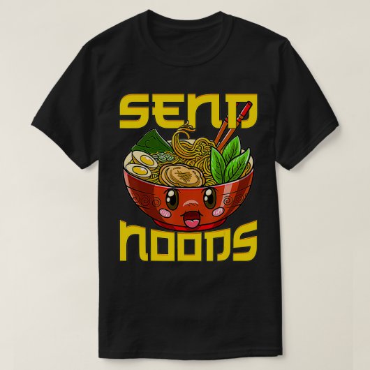 面白いNoodzがNoodsを送る ラーメン noodles 日本の noodles Tシャツ (デザイン正面)