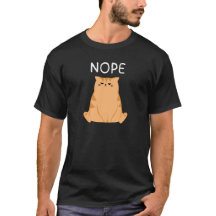面白いNope猫グラフィックTシャツ