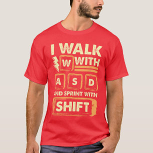 面白いPCゲーマー コンピューターゲーム キーボードキー Tシャツ