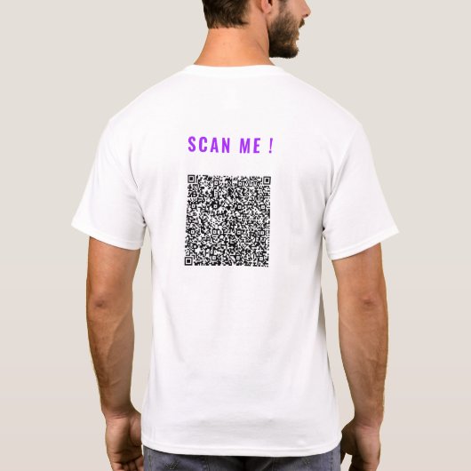 面白いQRコードTシャツのデザイン例 Tシャツ (裏面)