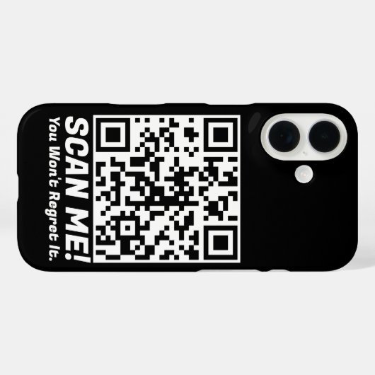 面白いQRスキャンして！面白い後悔ジョーク Case-Mate iPhoneケース (裏面 (横))