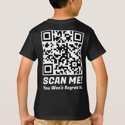 面白いQRスキャンして!面白い後悔ジョーク Tシャツ (裏面)