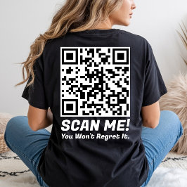 面白いQRスキャンして!面白い後悔ジョーク Tシャツ