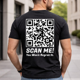 面白いQRスキャンして!面白い後悔ジョーク Tシャツ