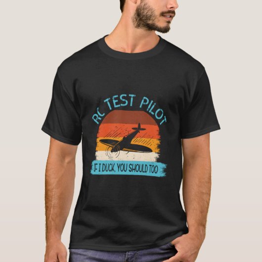 面白いRCテストパイロットラジコン模型飛行機 Tシャツ (正面)