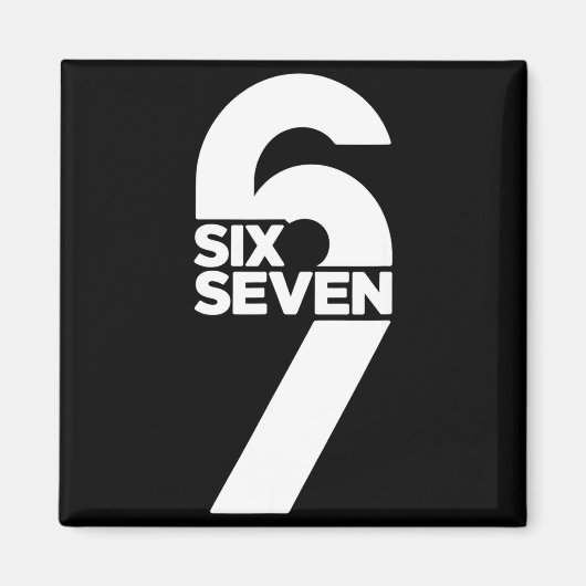 面白いSix Seven 6 7 ミームフレーズ Gen Alphaスラング マグネット (正面)