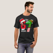 面白いSix Seven 6 7 ミーム Gen Alpha スラング サンタエルフ Tシャツ (正面フル)