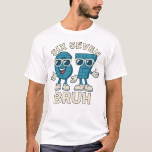 面白いSix Seven Bruh Brainrot Memeギフト 男性向け Tシャツ