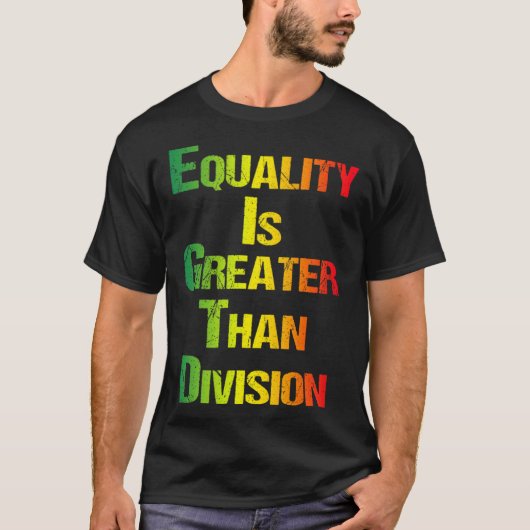 面白いTシャツ ジューンティーンス エクイタリティ・イズ・グレイター・ザン・ディビジョン Tシャツ (正面)