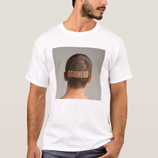 面白いTシャツ メンズ ギアヘッド 髪型 剃り上げ Tシャツ (正面)