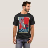 面白いT 馬 競馬 馬 T レース 乗馬 ジョッキー L Tシャツ (正面フル)