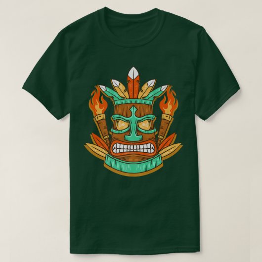 面白いTikis 2022ハワイアン衣装 ハロウィン衣装 Tシャツ (デザイン正面)