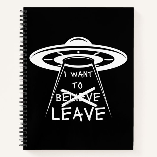 面白いUFOの名言 私は出ていきたい ノートブック (正面)