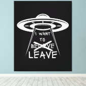 面白いUFOの名言 私は去りたい  キャンバスプリント (インサイチュ (ウッドフロア))