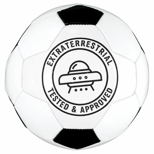 面白いUFOエイリアン宇宙人テスト済み&承認済み サッカーボール (正面)