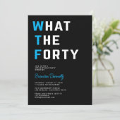 面白いWTF 大人の40歳誕生日パーティー 招待状 (スタンド正面)