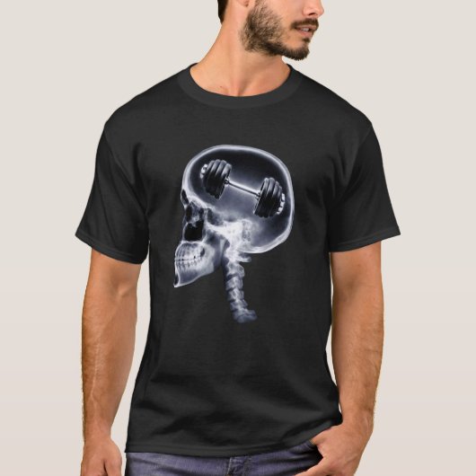 面白いX線バーベル脳ジムミーム Tシャツ (正面)