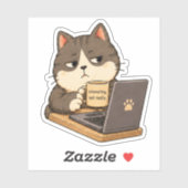 面白くない猫ステッカー シール (シート)