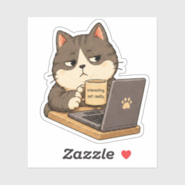 面白くない猫ステッカー シール