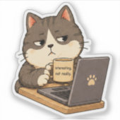 面白くない猫ステッカー シール (正面)