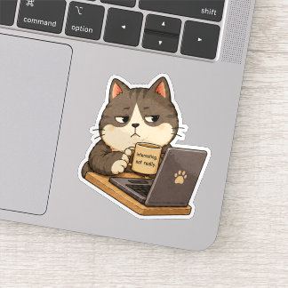 面白くない猫ステッカー シール