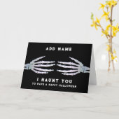 面白パーソナライズされたいハロウィーン カード (黄色い花)